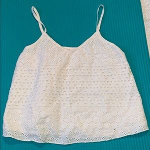 Hollister lace patterned white tank